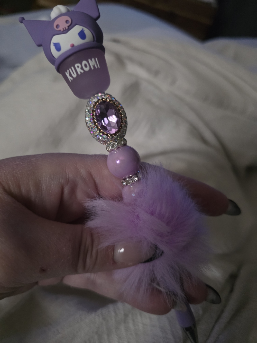 Purple Faux Fur SANRIO Kuromi PEN Athentic Topper